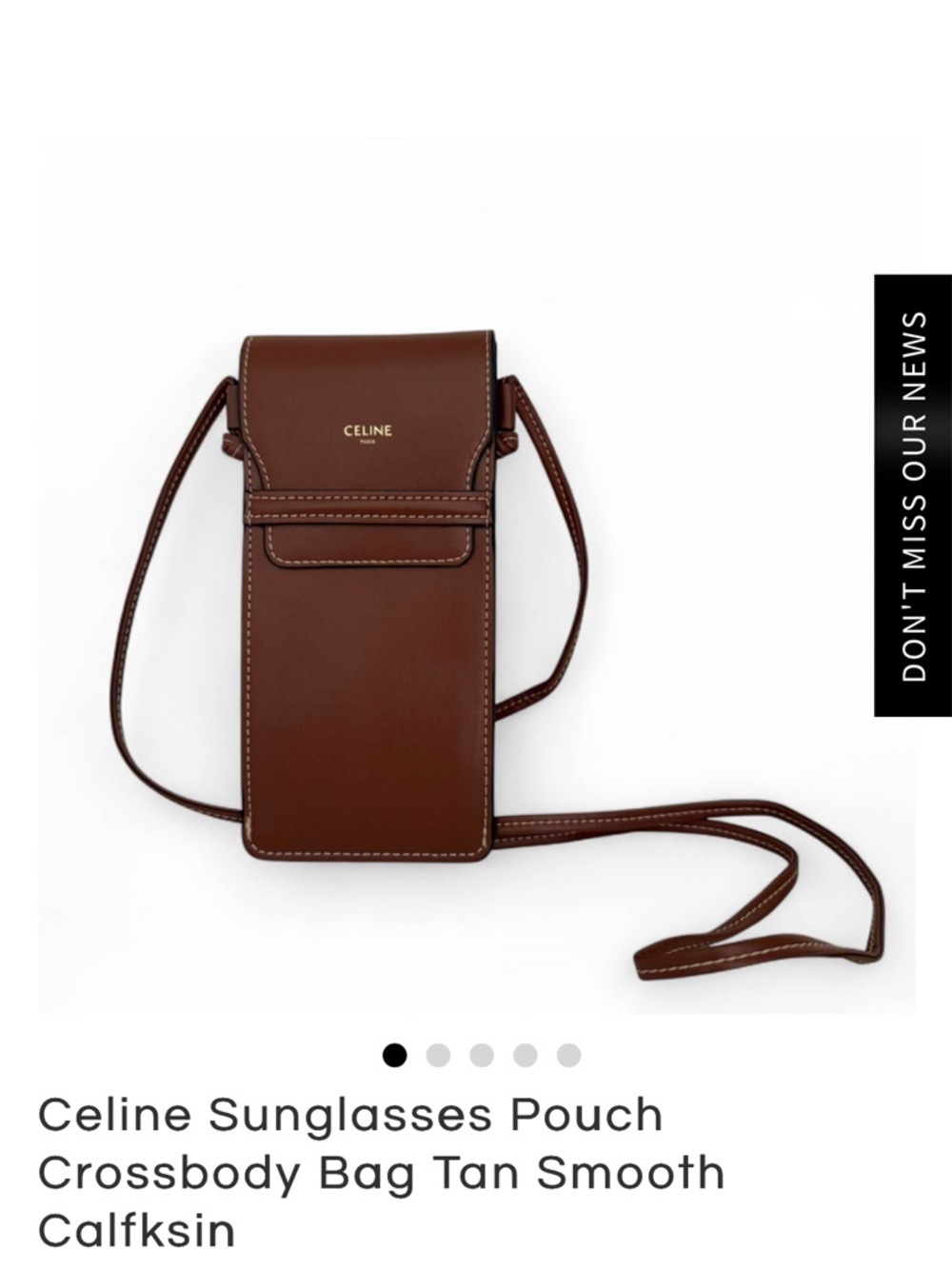 Celine Brown Smooth Calfskin Crossbody Pouch
